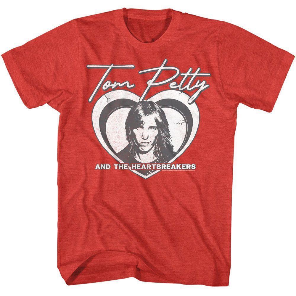 Tom Petty Layered Heart Red Heather T Shirt